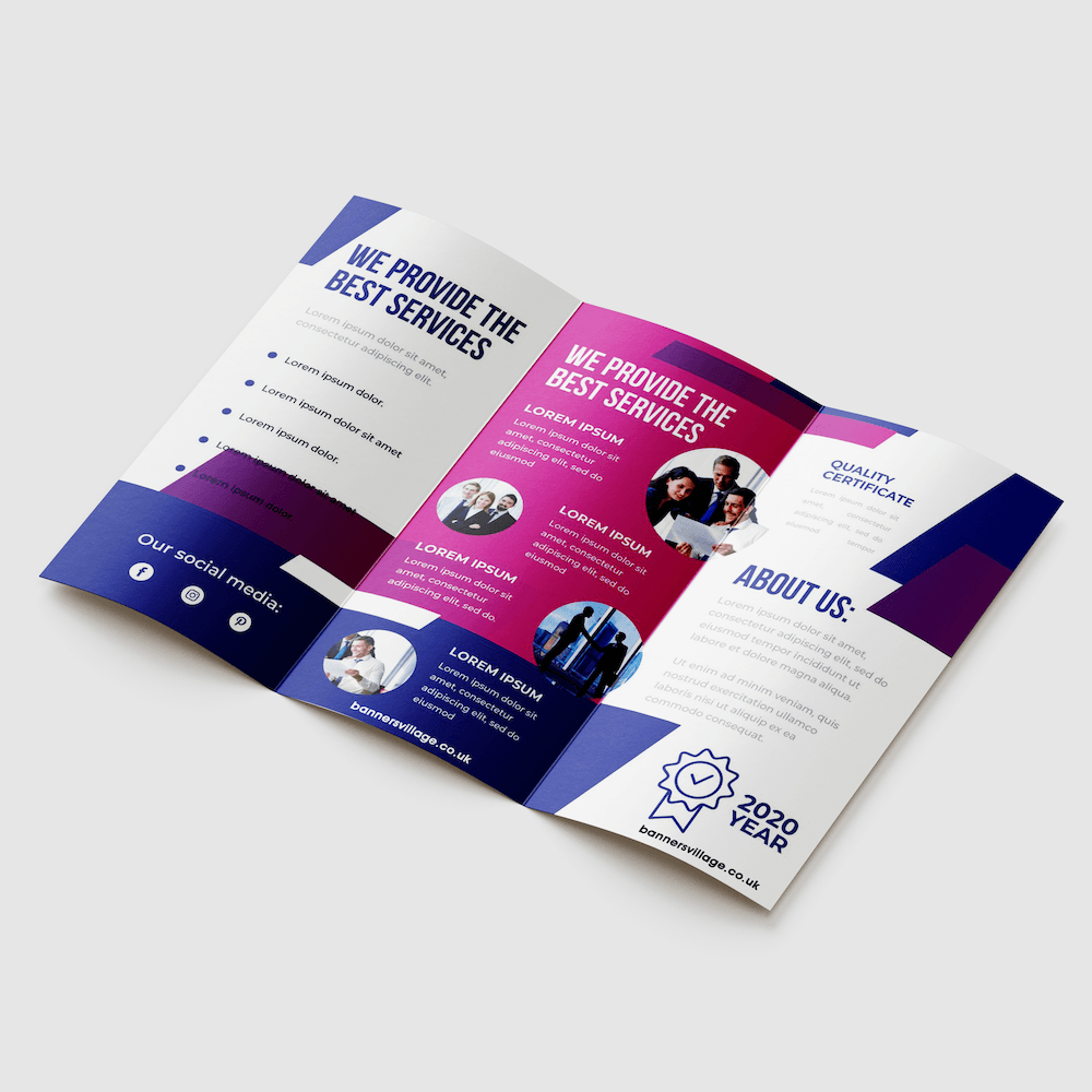 Order Custom A4 Tri-Fold Brochures online UK at Banners Village